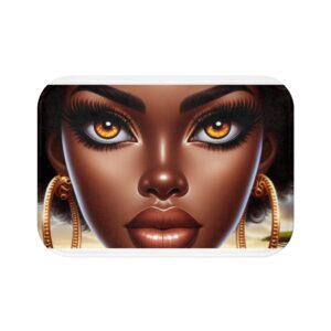 Elegant Black Queen Bath Mat, Afrocentric Home Decor, Stylish Bathroom Accessory, Gift for Her, Housewarming, Self-Care, Wellness