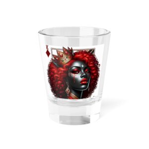 Artistic Shot Glass - Bold Queen Design, Unique Gift, Barware, Home Decor, Party Favors, Celebration Trinket