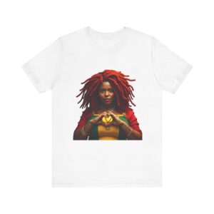 Vibrant Love Heart Unisex Tee, Rasta Inspired Shirt for Music Lovers, Festival Outfit, Birthday Gift, Casual Wear